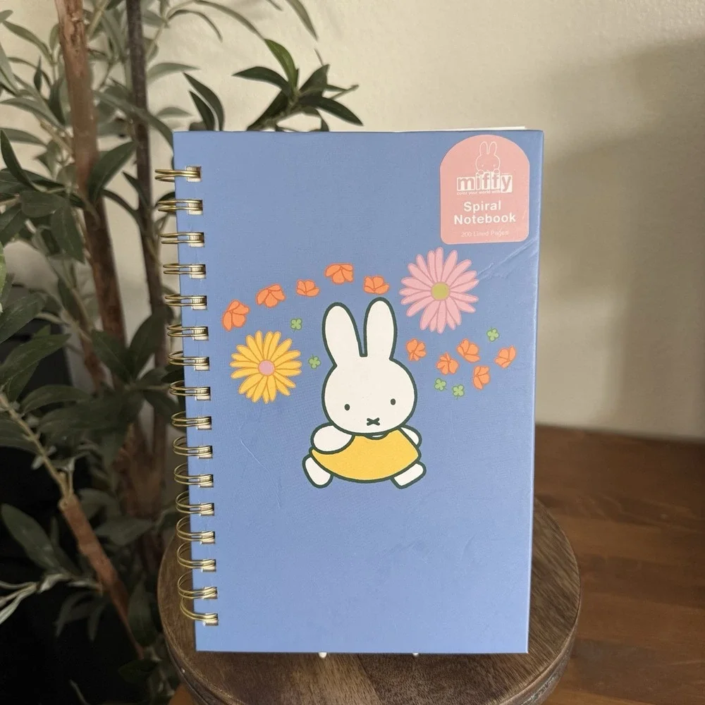 Miffy Character Illustration Blue Spiral Hardcover Notebook 200 Lined Pages NEW